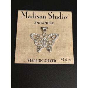 Madison Studio Sterling Silver Butterfly Enhancer Pendant